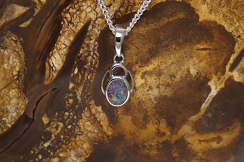 Sterling Silver Opal Pendant