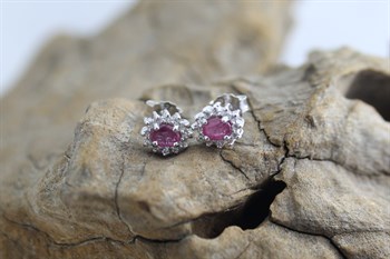 Stg Sil ruby Earrings