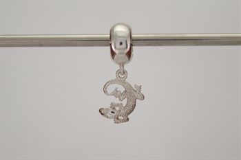 Sterling Silver gecko bead