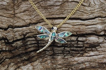 9ct yg dragonfly pendant