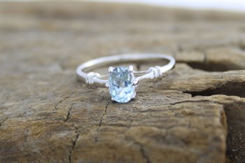 Stg Sil Blue Topaz Ring