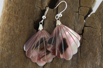 Mother of Pearl & Garnet earrings