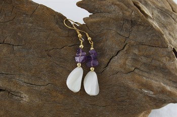 Mother of Pearl & Amethyst earrings