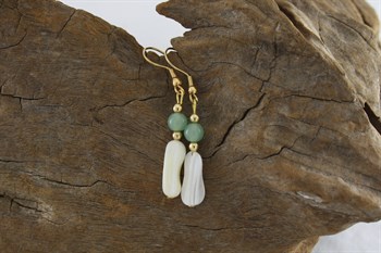 Mother of Pearl & Jade earrings