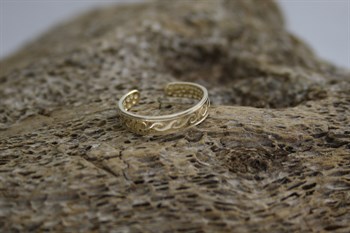 9ct YG Wave Toe Ring