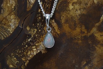 Sterling Silver Solid Opal Pendant