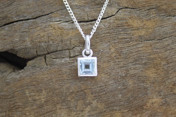 Stg Sil Blue topaz Pendant