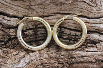 9ct YG  Hoop earrings