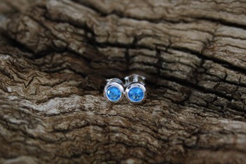 Stg Sil December birthstone earrings