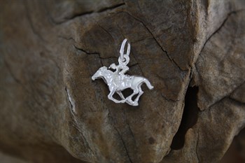 Stg Sil horse and jockey charm