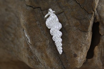 Stg Sil spiral cone shell charm