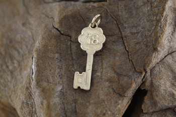 9ct yg 18 key charm