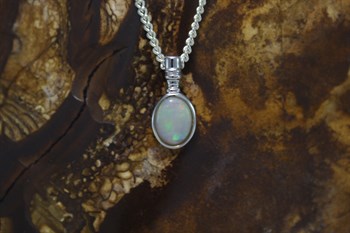 Sterling Silver Opal Pendant