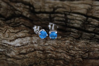 Stg Sil December birthstone studs