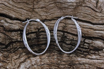 9ct WG  Hoop earrings