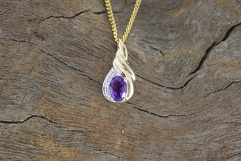 Amethyst & Diamond Pendant