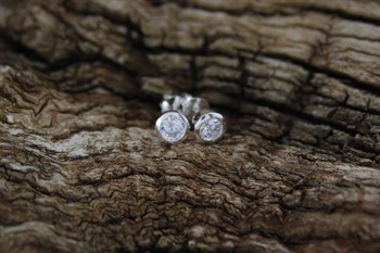 Stg Sil April birthstone earrings