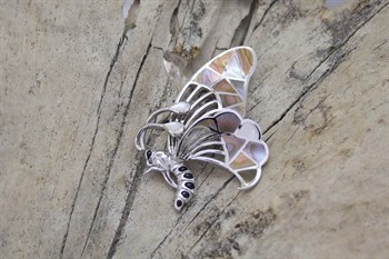 Butterfly pendant brown mop 