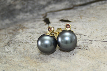 South Sea Pearl & Champagne Diamond Earrings