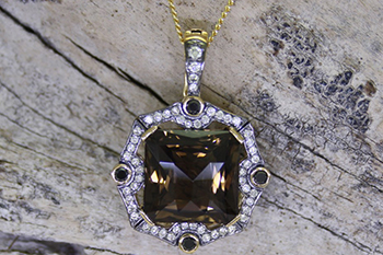 Smokey Quartz & Diamond Pendant