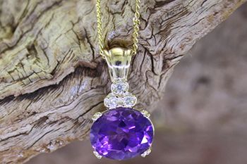 Amethyst & Diamond Pendant