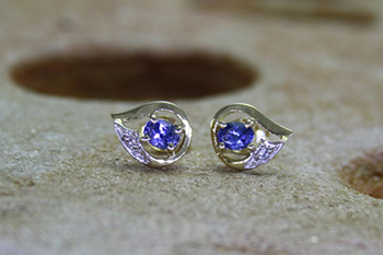 Ceylon Sapphire & Diamond Studs