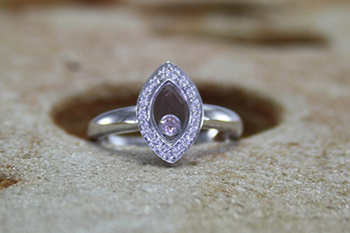 Floating Pink Diamond Ring