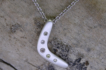 Diamond Boomerang Pendant