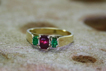 Natural Ruby & Emerald Ring