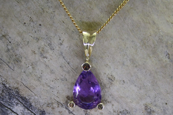 Amethyst & Cognac Diamond Pendant