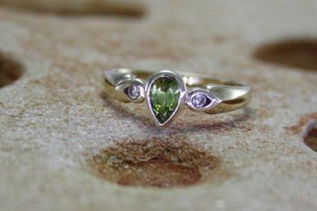 Peridot & Diamond Ring