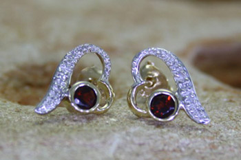 Garnet & Diamond Earrings