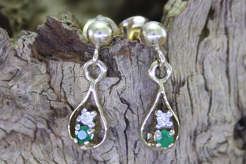 Emerald & Diamond Earrings