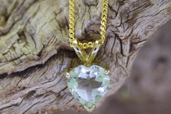 Green Amethyst Heart Pendant