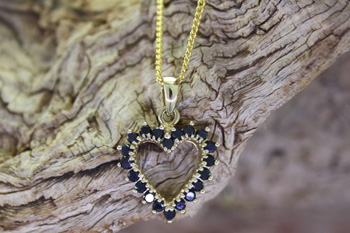 Sapphire Heart Pendant