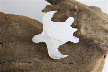 White mother of pearl turtle brooch