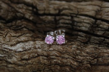 Stg Sil October birthstone studs