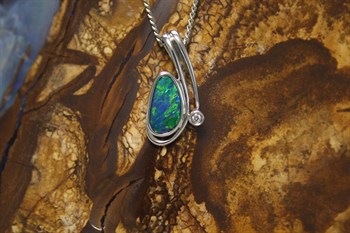 Opal & Diamond Pendant